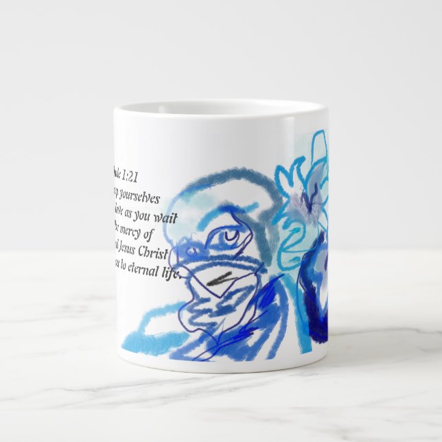 jesus love large coffee mug (Front)