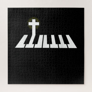 Jesus Love   Piano Cross Christian Jesus Faith Jigsaw Puzzle