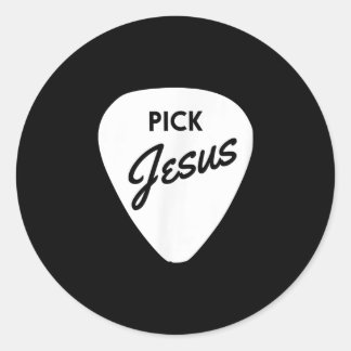 Jesus Love | Pick Jesus Christian Guitar Pick Classic Round Sticker