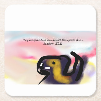 jesus love square paper coaster