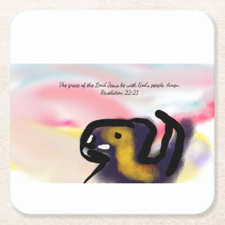 jesus love square paper coaster