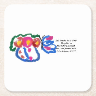 jesus love  square paper coaster