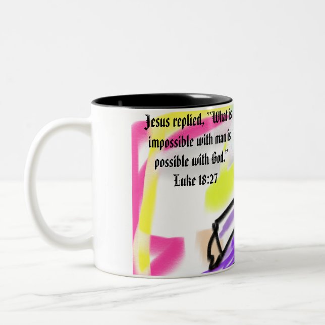 jesus love Two-Tone coffee mug (Left)