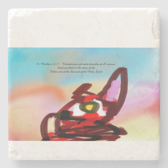 Jesus love us  stone coaster (Front)