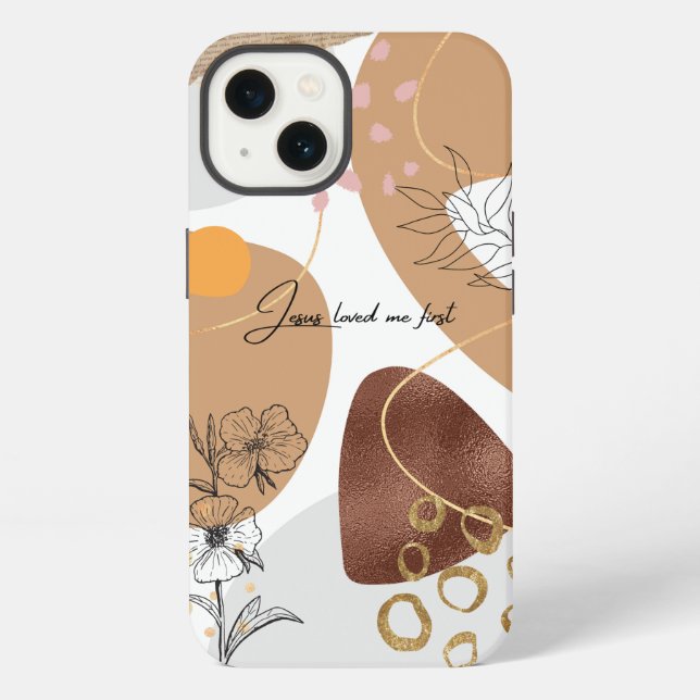 Jesus loved me first Christian Faith Modern  iPhone Case (Back)