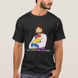 Jesus Loves All His Sheep Gay Pride Queer Christia T-Shirt