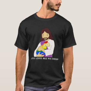 Jesus Loves All His Sheep Gay Pride Queer Christia T-Shirt