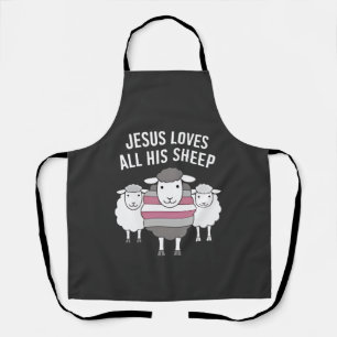 Jesus Loves All His Sheep LGBT Pride Month Apron