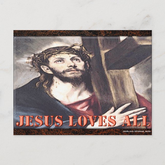 JESUS LOVES ALL HOLIDAY POSTCARD (Front)