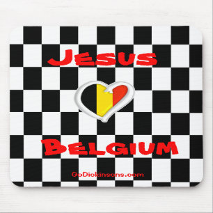 Jesus Loves Belgium Mousepad