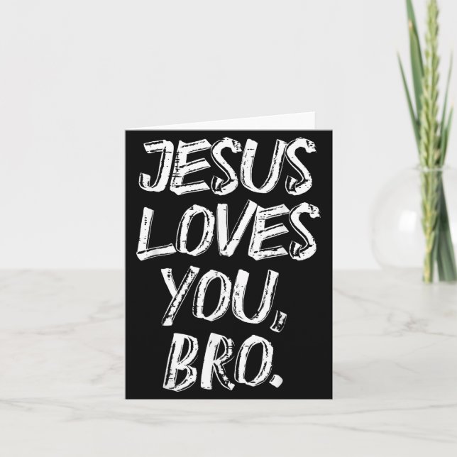 Jesus Loves Bro Religious God Jesus Christian Kids Card (Front)