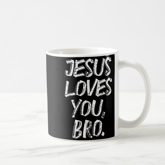 Jesus Loves Bro Religious God Jesus Christian Kids Coffee Mug (Right)