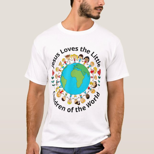 Jesus Loves Children Of World Christian Mother Tea T-Shirt (Front)