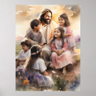 Jesus Loves Children Poster
