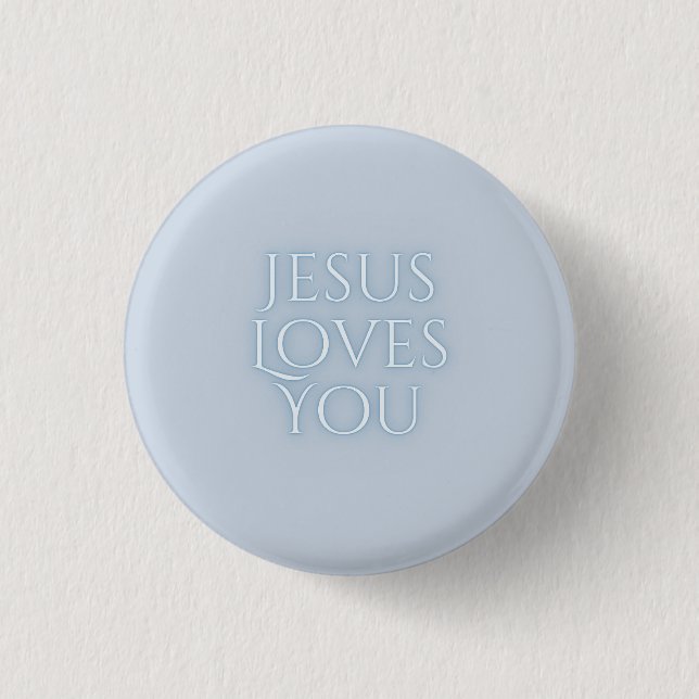 Jesus Loves Christian Typography Design  3 Cm Round Badge (Front)