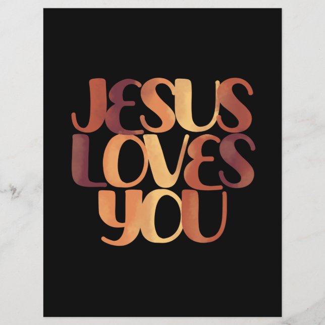 Jesus Loves Christian Typography Design  Flyer (Front)