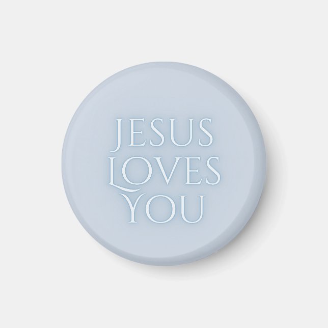 Jesus Loves Christian Typography Design  Magnet (Front)