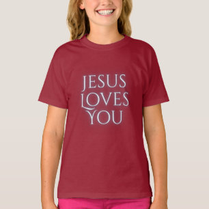 Jesus Loves Christian Typography Design  T-Shirt