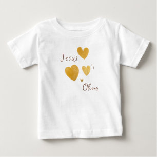 Jesus loves Custom Name Baby T-Shirt modern