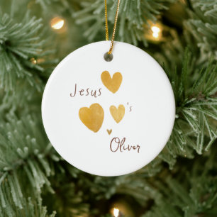 Jesus loves Custom Name Christmas Ornament