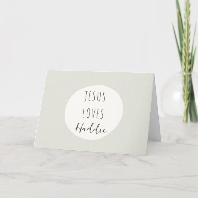 Jesus loves "custom name" Greeting Card Notes (Front)