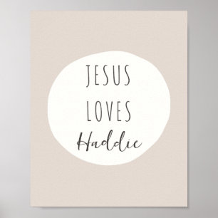 Jesus loves custom name Poster & Prints