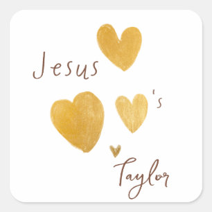 Jesus loves Custom Name Stickers & Labels modern