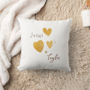 Jesus loves Custom Name Throw Pillow modern