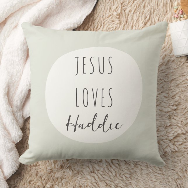 Jesus loves "custom name" Throw Pillows (Blanket)