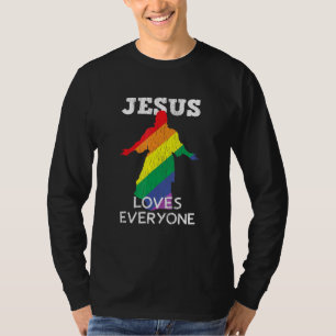 Jesus Loves Everyone Christian Lgbt Flag Gay Pride T-Shirt