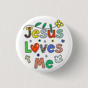 Jesus Loves me 3 Cm Round Badge