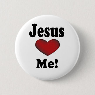 Jesus Loves Me 6 Cm Round Badge