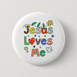 Jesus Loves Me 6 Cm Round Badge