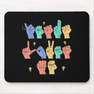 Jesus Loves Me Asl Christian Jesus Toddler You Sig Mouse Pad