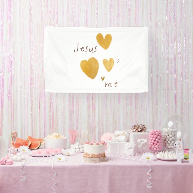 Jesus loves me Banner Large Sign modern (Party)