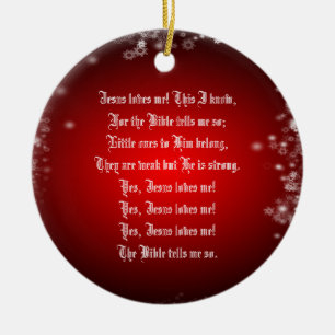 JESUS LOVES ME CERAMIC TREE DECORATION