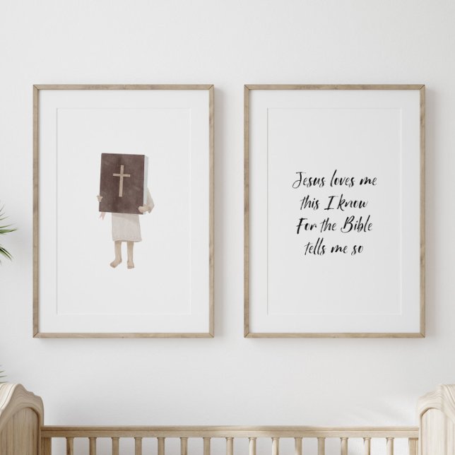 Jesus loves me Christian Girl holding bible poster (Creator Uploaded)