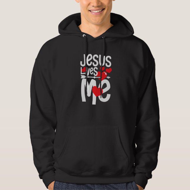 Jesus loves me  christian heart believe Premium Hoodie (Front)
