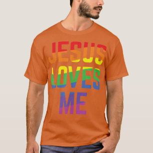 Jesus Loves Me Christian Pride Rainbow Flag LGBTQI T-Shirt