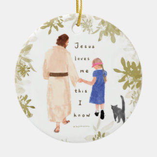 Jesus Loves Me Christmas Ceramic Ornamenrt Tree Decoration