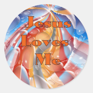 Jesus Loves Me Classic Round Sticker