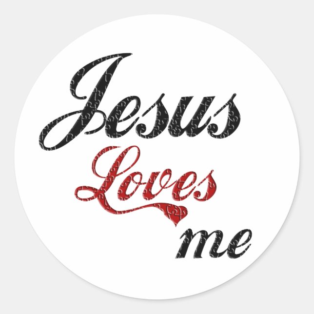 Jesus Loves me Classic Round Sticker (Front)