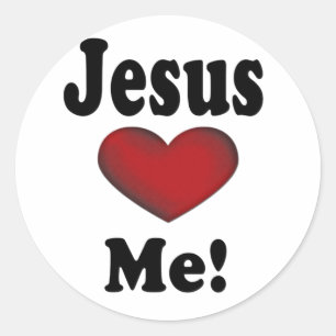 Jesus Loves Me Classic Round Sticker