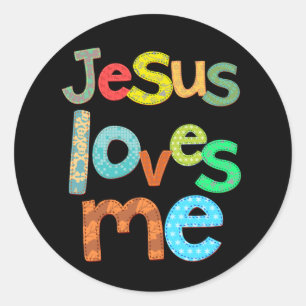 Jesus Loves Me Classic Round Sticker