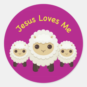 Jesus Loves Me Cross shepherd sheep Sticker