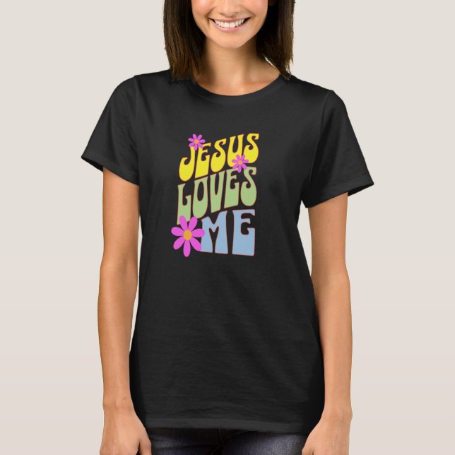 Jesus Loves Me Cute Christian Faith Christianity M T-Shirt (Front)