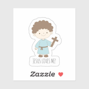 “Jesus Loves Me” cute Christian sticker