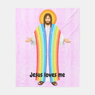 Jesus loves me fleece blanket