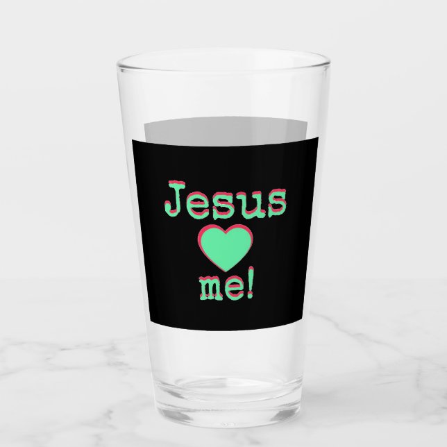 Jesus loves me! glass (Front)