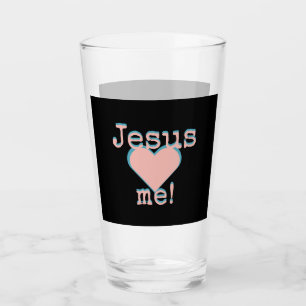 Jesus loves me! glass